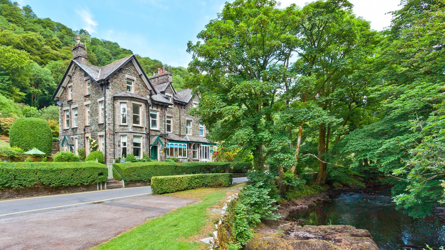 View of Riverside Bed & Breakfast from Rothay river